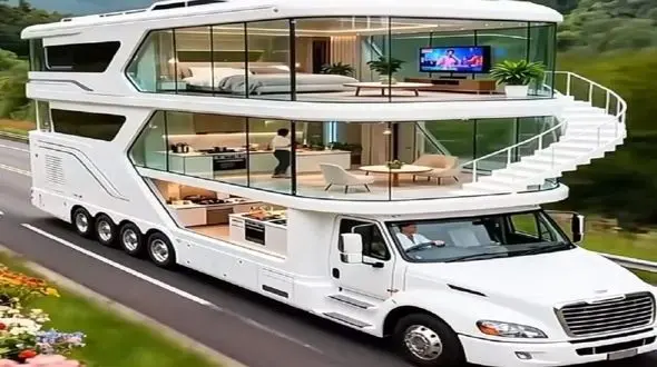 فیلم معماری خلاقانه /  کمپر سه طبقه ساختن فول امکانات باهاش دور دنیا رو میچرخن 