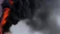  آتش‌سوزی گسترده در یک آسمان‌خراش در چین + فیلم