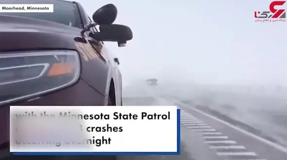 دردسرهای رانندگی در سرمای تاریخی ایالت مینه سوتا آمریکا+ فیلم