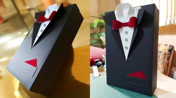 نحوه کادو کردن به شکل پیراهن مردانه + فیلم