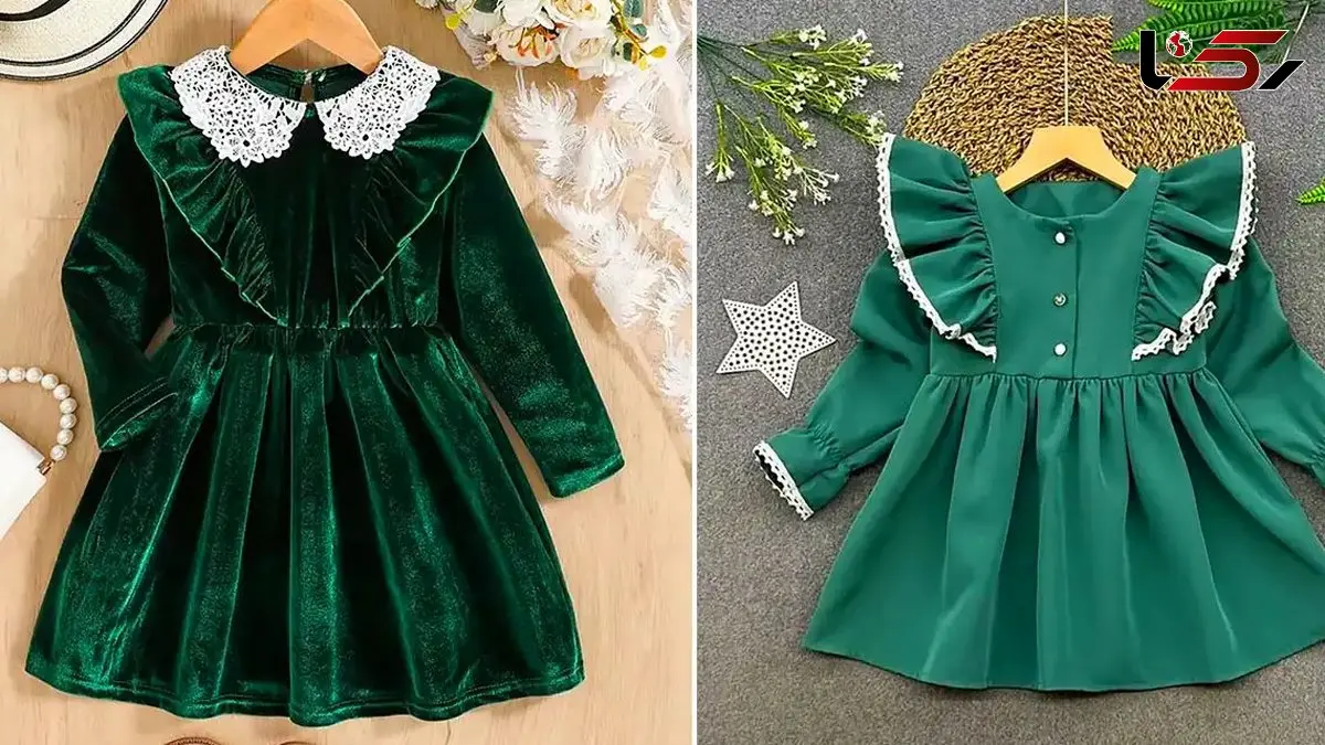 مدل‌ های دوست‌ داشتنی پیراهن مخمل سبز بچگانه؛ 15 نمونه شیک و مناسب تولد