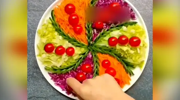 تزئین سالاد به رنگی ترین شکل / فیلم