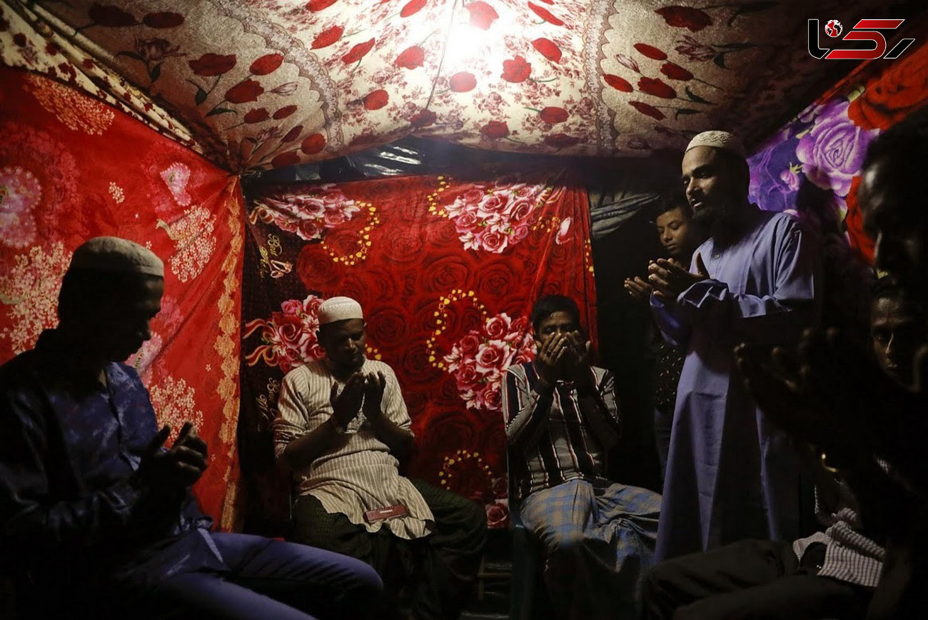 مراسم عروسی یک زوج آواره روهینگیایی در اردوگاه پناهجویان+ تصاویر