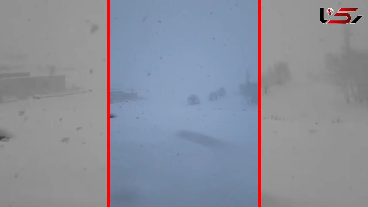 فیلم بارش برف در روستای بایزیدآباد در دیواندره