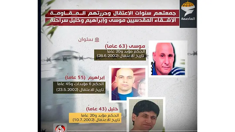 3 برادر فلسطینی که توسط رژیم صهیونیستی به حبس ابد محکوم شده بودند آزاد شدند