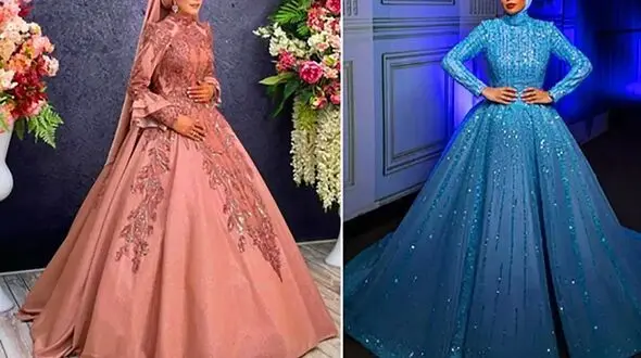 مدل‌ های جذاب پیراهن عروس رنگی برای عروسی‌ های لاکچری