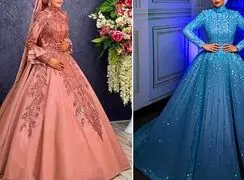 مدل‌ های جذاب پیراهن عروس رنگی برای عروسی‌ های لاکچری