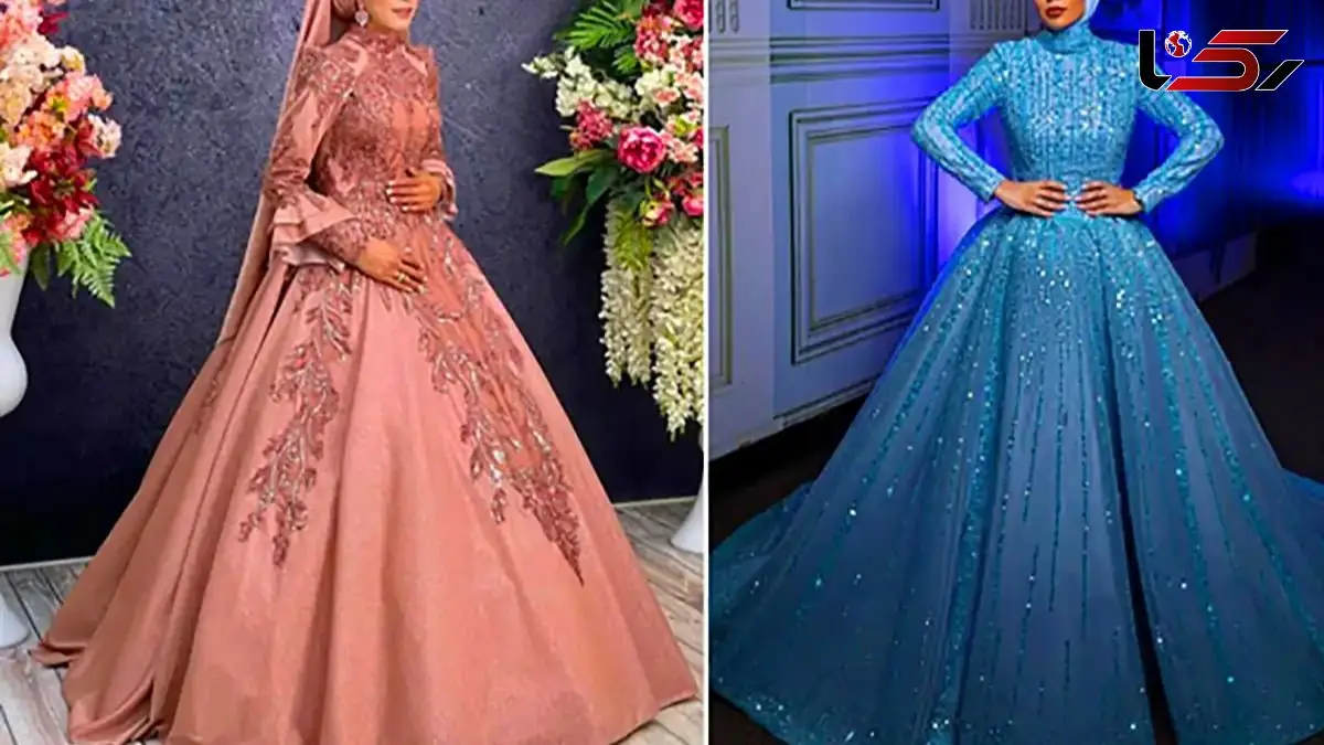 مدل‌ های جذاب پیراهن عروس رنگی برای عروسی‌ های لاکچری