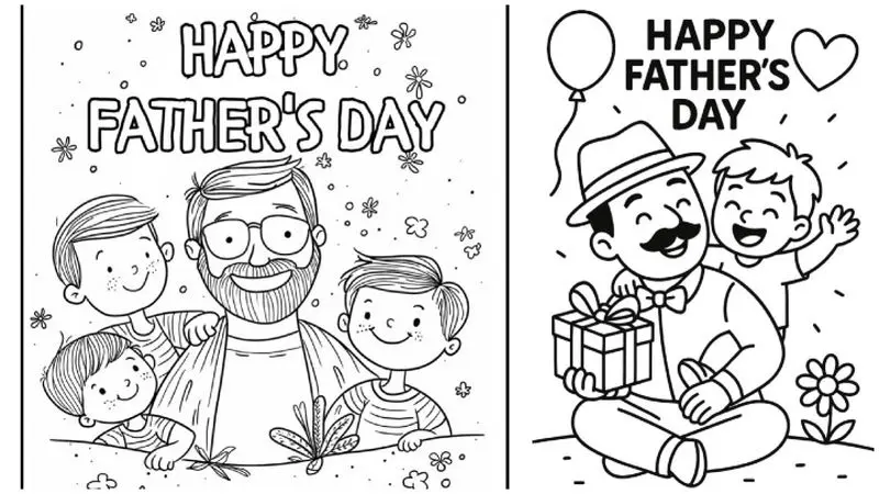 نقاشی ساده ی روز پدر برای رنگ آمیزی با پاستل روغنی
