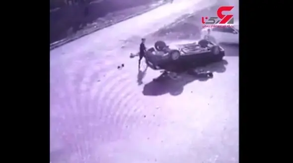 لحظه مرگ پسر سنندجی در چپ کردن ماشین / او به بیرون پرتاب شد ! + فیلم تکاندهنده
