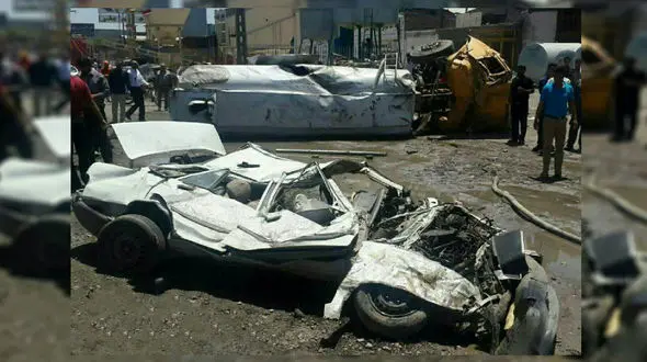 فیلم برخورد تانکر با 13 خودروی پارک شده در خیابان ستارخان