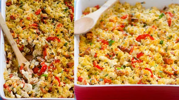 گراتن گل کلم با عطر سیر+دستور تهیه