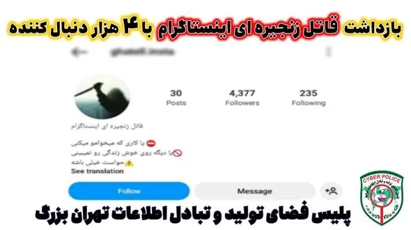 بازداشت قاتل زنجیره ای اینستاگرامی در تهران / همه از او می ترسیدند + جزییات