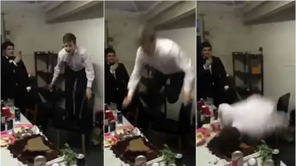 اقدام عجیب پسر مست با کیک تولد در پارتی شبانه +فیلم