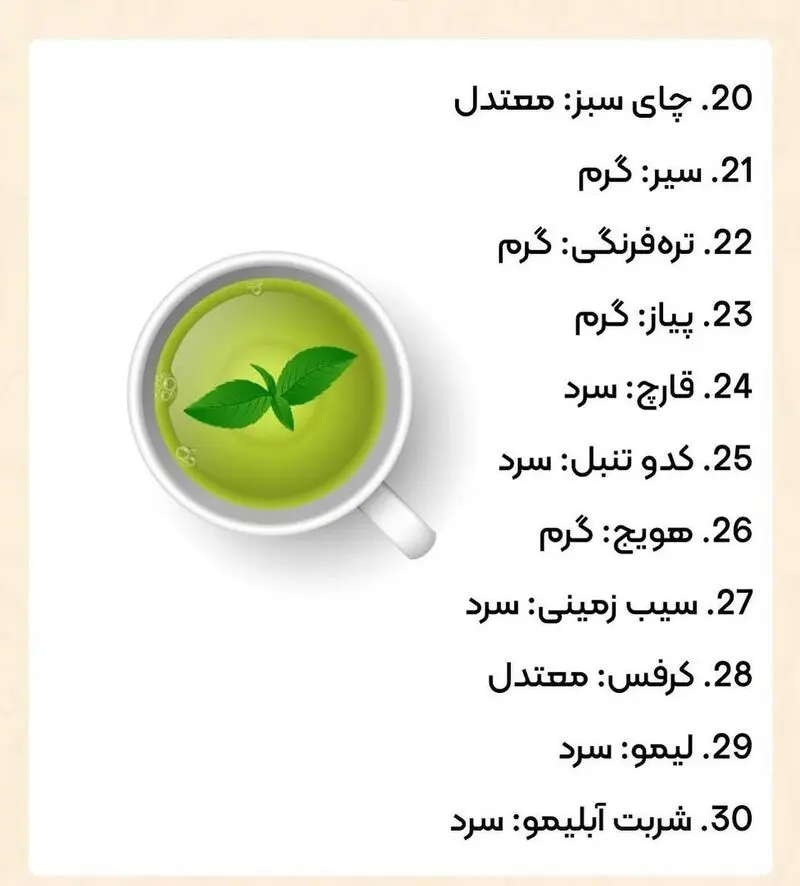غذاهای سرد و گرم مزاج