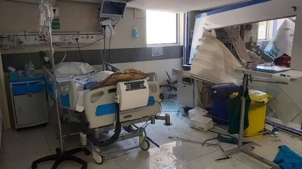 بیمارستان فارابی در آتش حمله صهیونیست‌ها؛ سکوت جهانی در برابر جنایت جنگی دیگر + فیلم