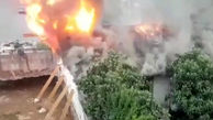 فیلم آتش‌سوزی پشت بام خانه مسکونی در  رشت 