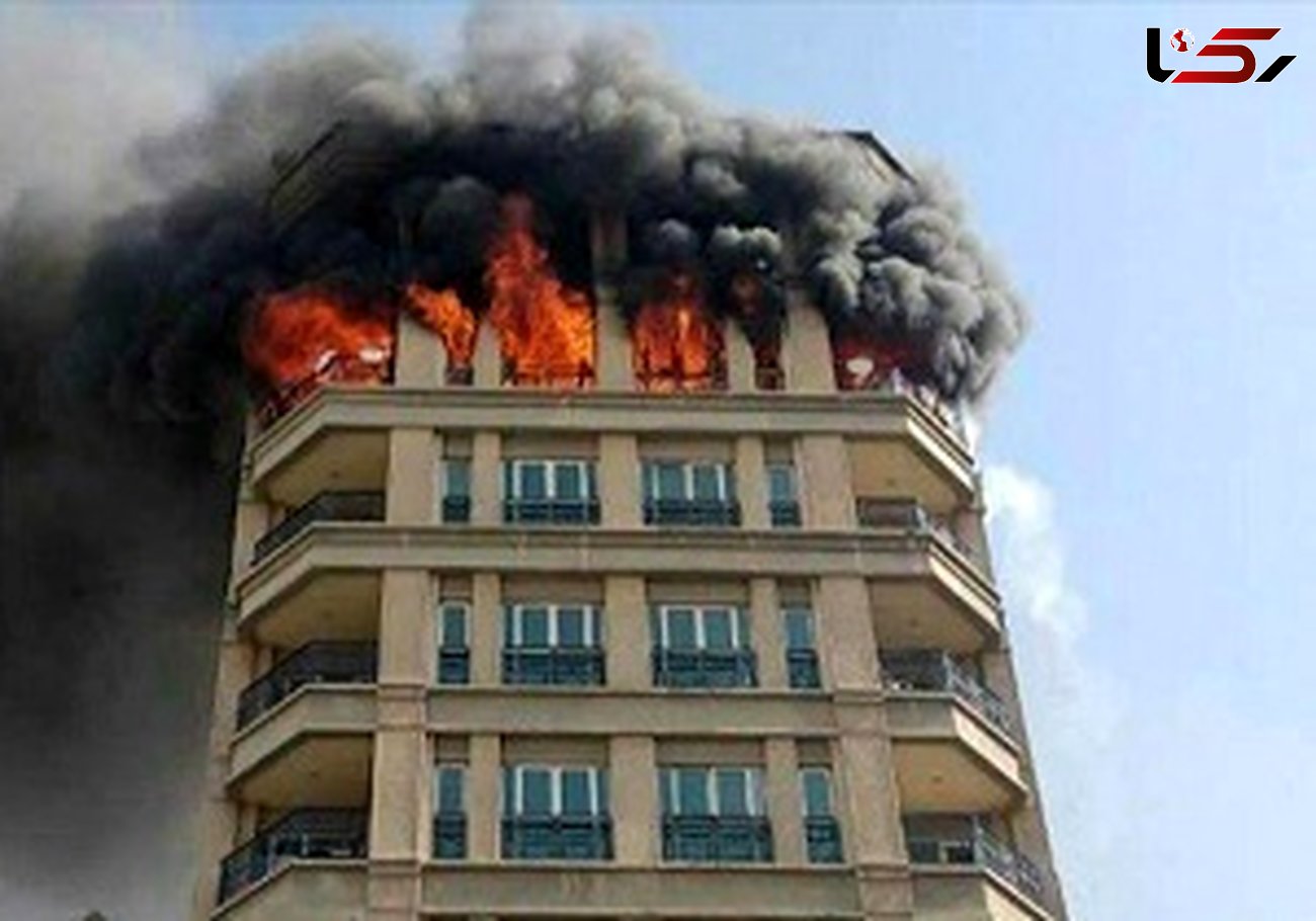 آتش سوزی مهیب ساختمان 6 طبقه در ارومیه+ عکس