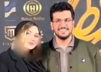 فیلم / اولین رونمایی امیرحسین قیاسی از همسر زیبا و خوش استایلش در جشن حافظ / قیاسی را هم هنرمند شناختند واویلا ....