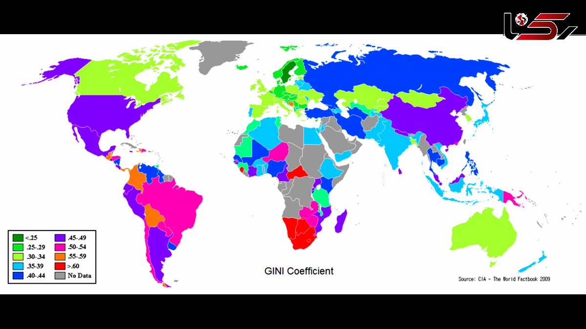 فهرست کشورهای جهان بر اساس ضریب جینی
