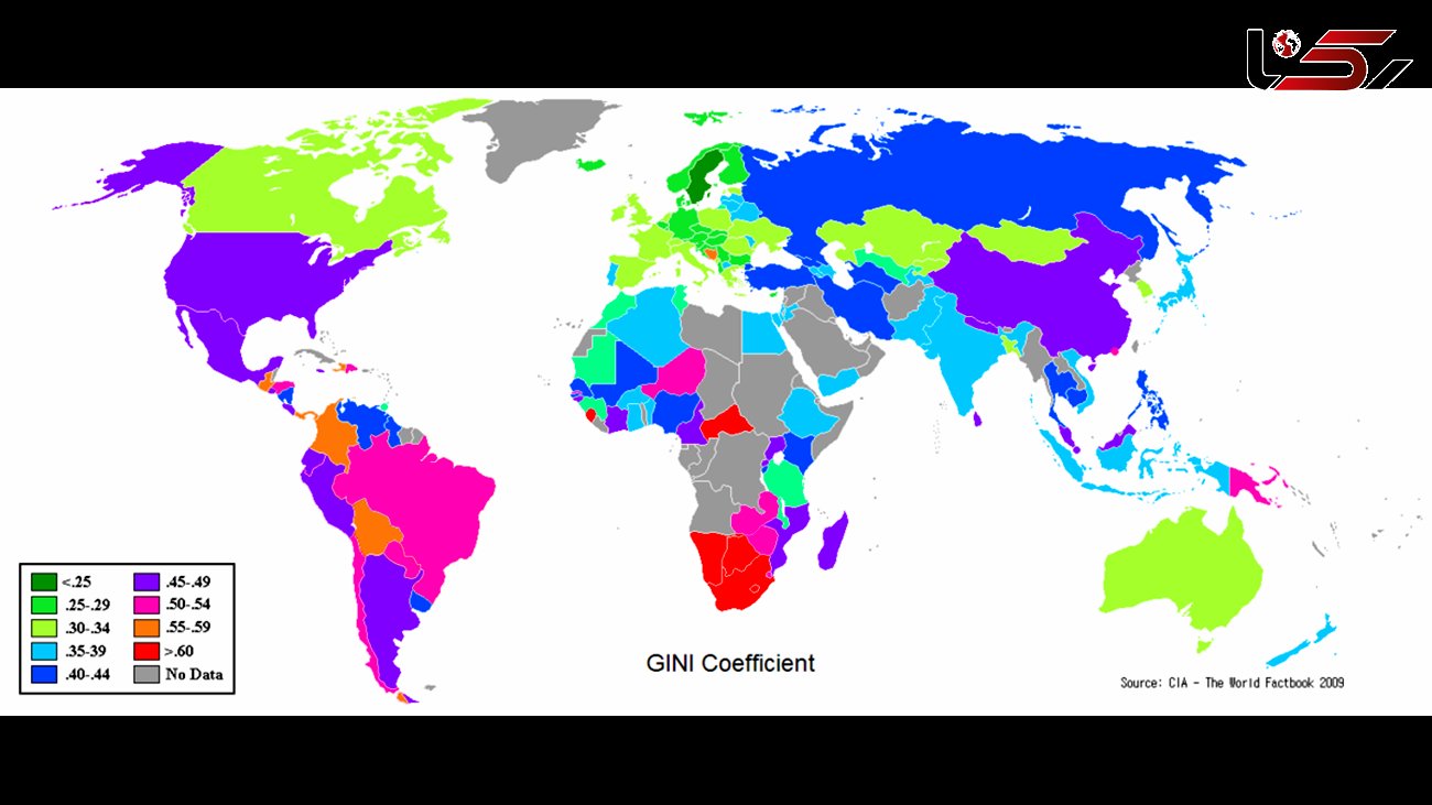 فهرست کشورهای جهان بر اساس ضریب جینی