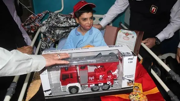 سوختگی شدید پسر بچه 9 ساله در شیراز / محمد مهدی به آرزوی خود رسید + فیلم و عکس 