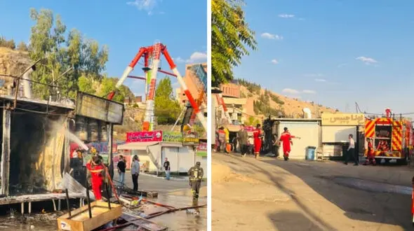آتش‌سوزی در لوناپارک شیراز بدون تلفات جانی مهار شد