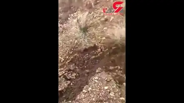 فیلم تکه تکه شدن جاده در کمیجان 