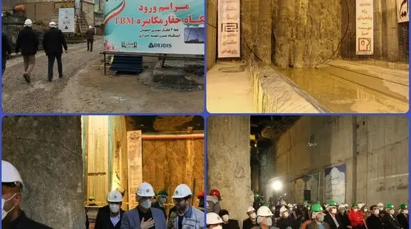 ورود دستگاه حفار مکانیزه TBM مترو اصفهان به ایستگاه شهید خرازی
