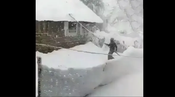برف لاهیجان را فرا گرفت + فیلم
