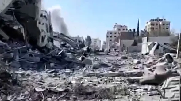 فیلم غم انگیز از خانه های ویران شده مردم غزه 
