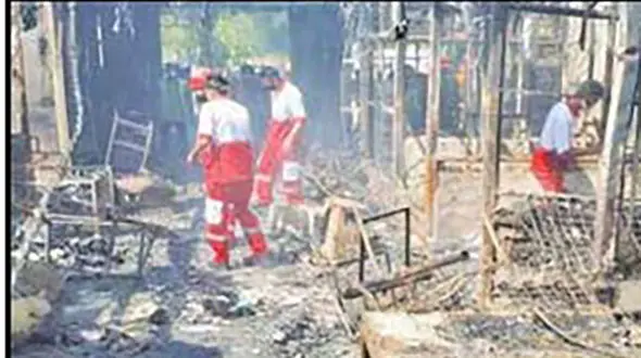 آتش در بازارچه ساحلی دیلم + جزئیات