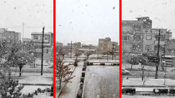 فیلم بارش برف در الیگودرز لرستان