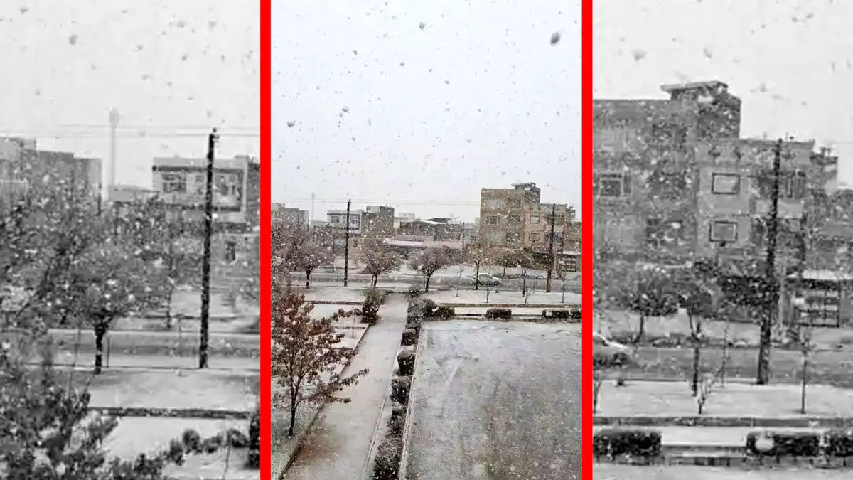 فیلم بارش برف در الیگودرز لرستان