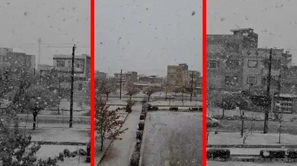فیلم بارش برف در الیگودرز لرستان