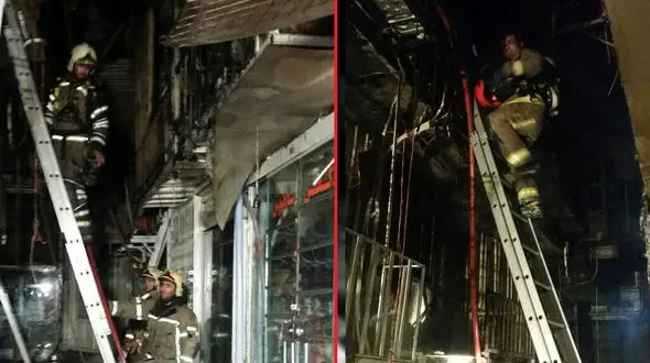 آتش‌سوزی وحشتناک در بازار تهران / نیمه شب گذشته رخ داد + فیلم و عکس 