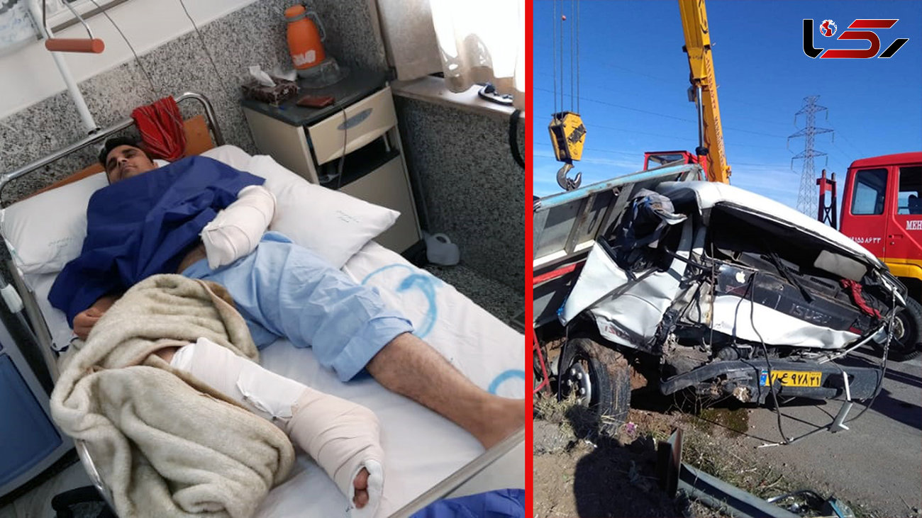 نجات معجزه آسای راننده ایسوز از مرگ در جنوب تهران +تصاویر