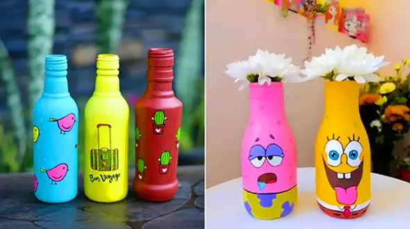 نقاشی روی بطری نوشابه برای زیباسازی خانه / راهی برای فرار از استرس
