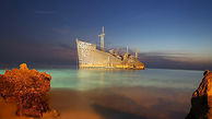 کشتی یونانی جزیره کیش در حال نابودی + فیلم