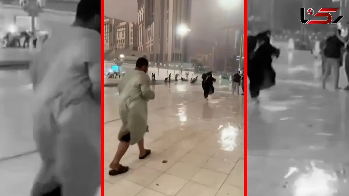 فیلم طوفان شدید در عربستان سعودی و مرگ یک نفر
