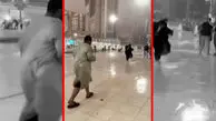 فیلم طوفان شدید در عربستان سعودی و مرگ یک نفر