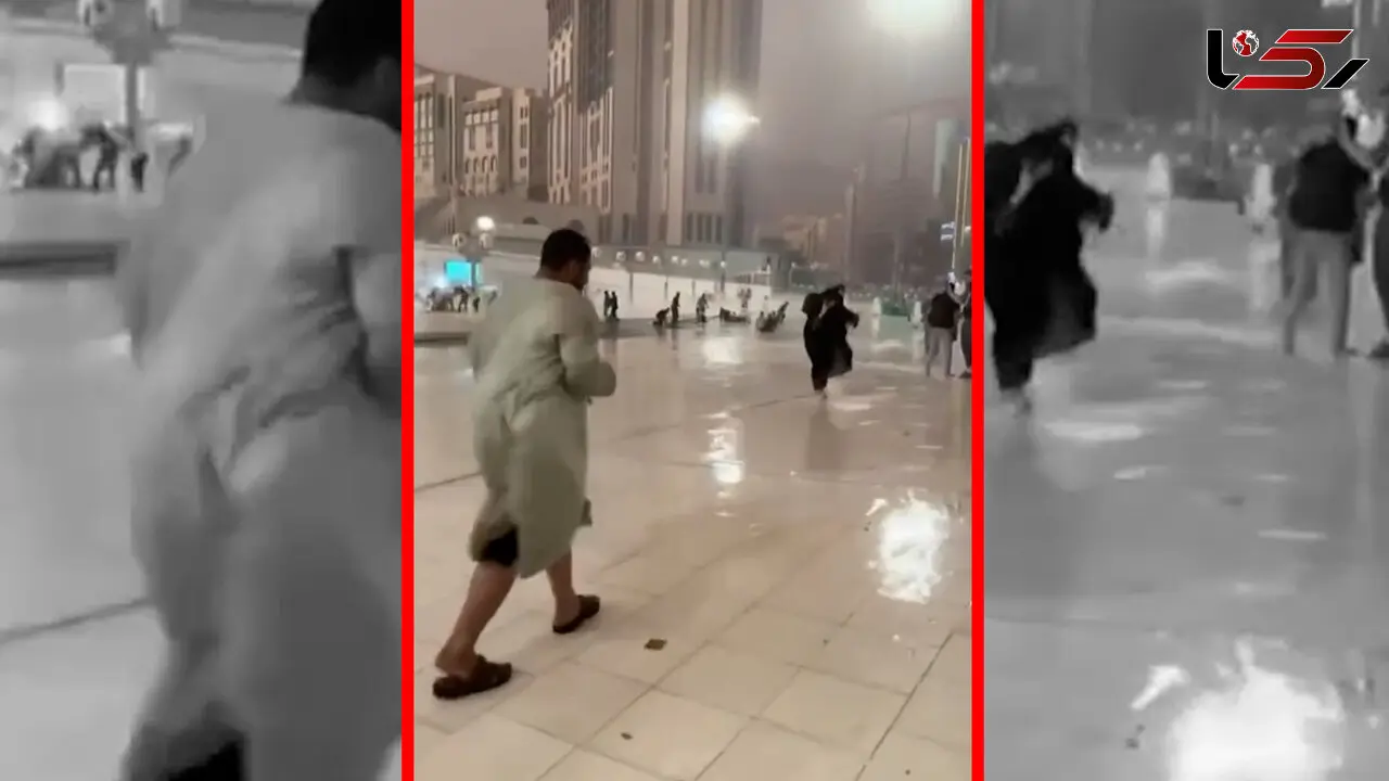 فیلم طوفان شدید در عربستان سعودی و مرگ یک نفر