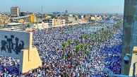 تجمع هزاران عراقی در میدان التحریر بغداد در حمایت از فلسطین