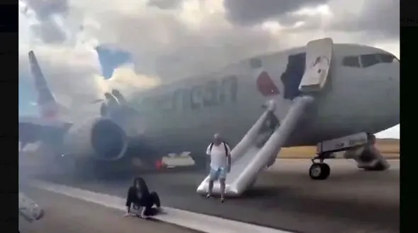 آتش‌سوزی در هواپیمای بوئینگ ٧٣٧ مکس آمریکا در فرودگاه دنور