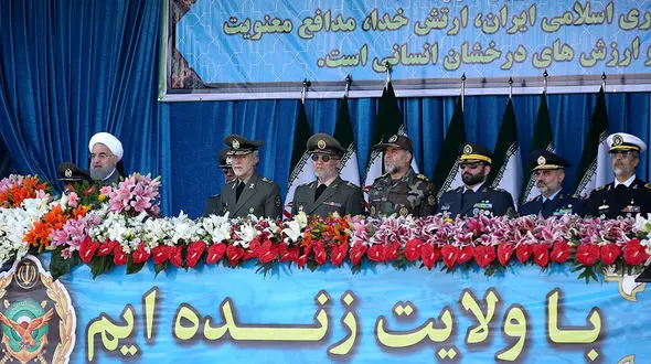 مراسم روز ارتش با حضور روحانی +ویدیو