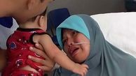 عکسی دردناک از هنگامی که یک مادر پس از 5 ماه در کما برای اولین بار ماه نوزاد خود را در آغوش کشید