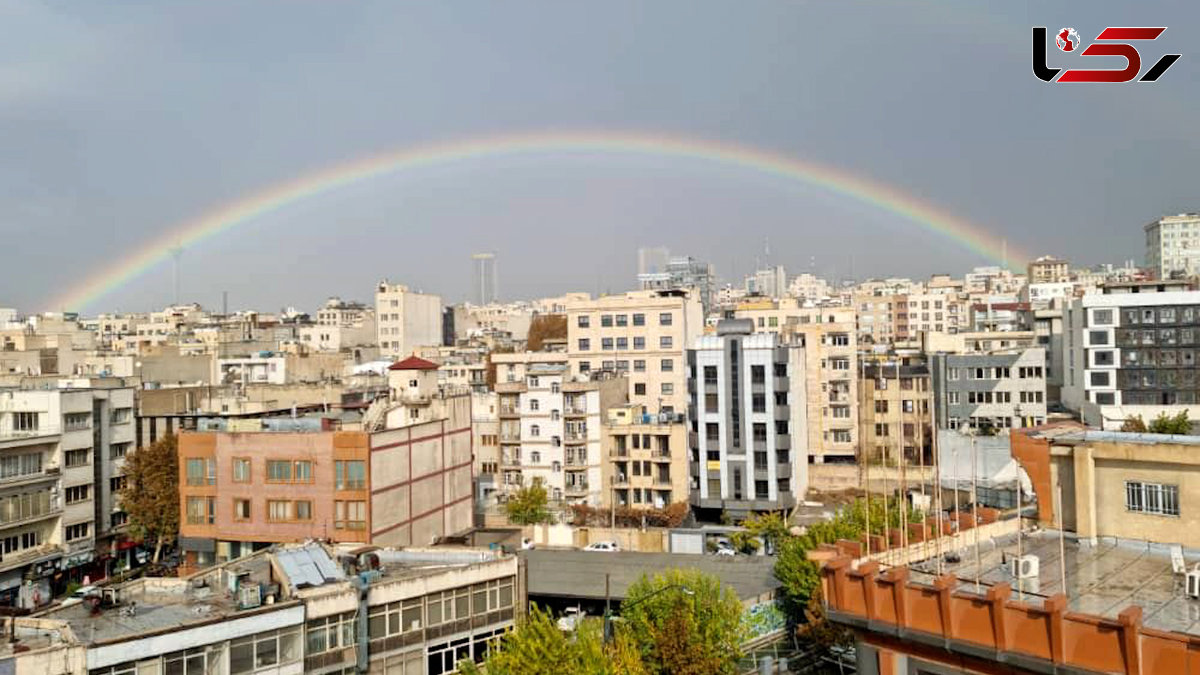 رنگین کمان بعد از باران امروز + فیلم 