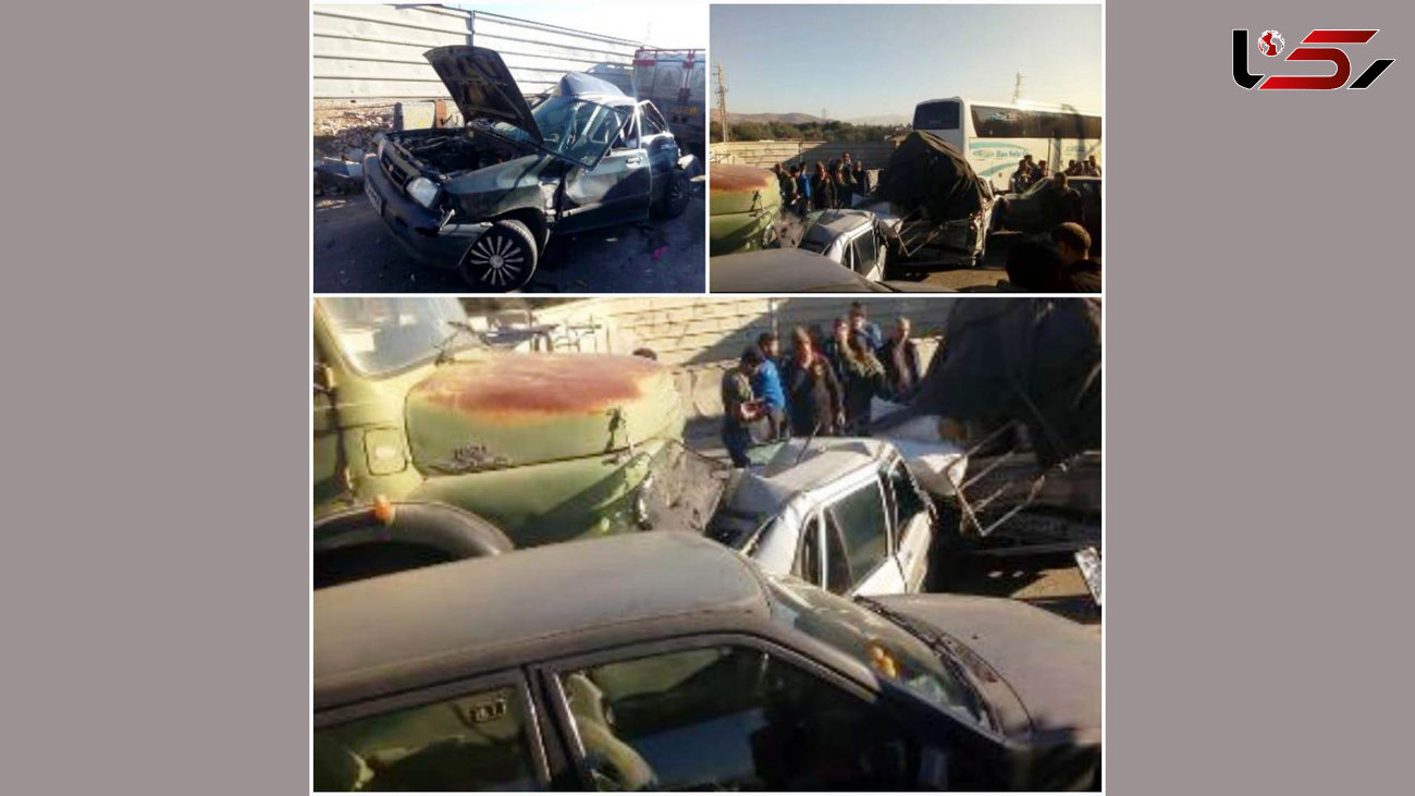 برخورد 13 خودرو با 5 مجروح در شیراز