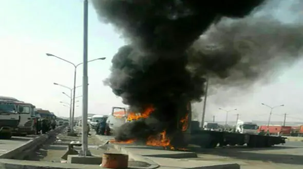 نقص فنی کشنده تریلر را به آتش کشید+ عکس 