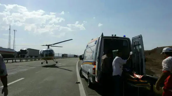 مرگ تلخ وسط آزادراه تبریز / هلی کوپتر در صحنه چه کرد ! + عکس